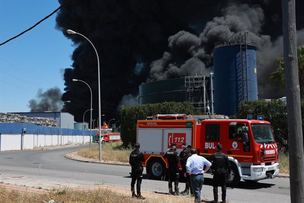 Columna de humo del lugar donde se ha producido el accidente