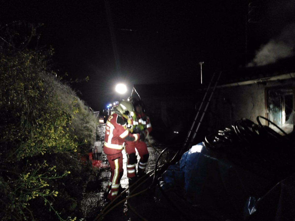Un incendio calcina una vivienda unifamiliar en Gibaja