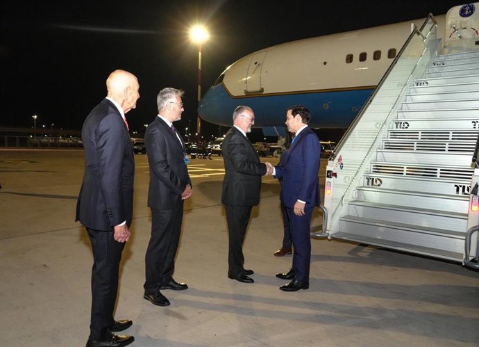 Secretário de Estado dos EUA, Marco Rubio, em sua chegada à Turquia.