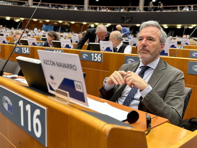 El presidente del Gobierno de Aragón. Jorge Azcón, en el pleno del Comité de las Regiones.