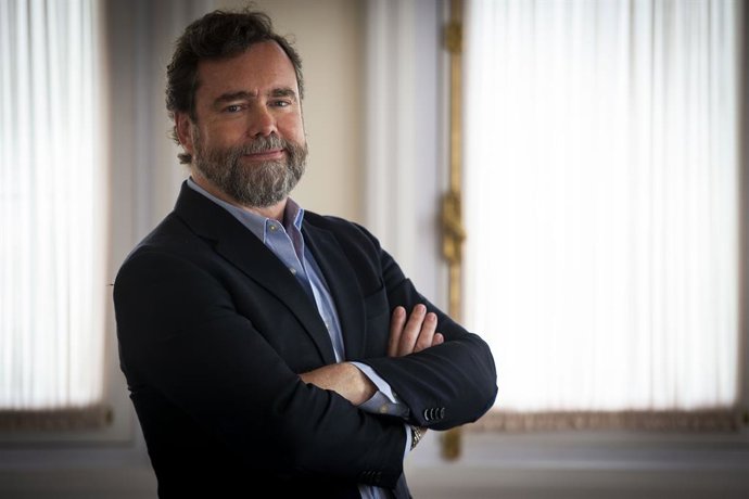O ex-porta-voz da Vox no Congresso, Iván Espinosa de los Monteros, em entrevista à Europa Press por ocasião da apresentação de seu livro "España tiene solución" (A Espanha tem uma solução), publicado pela Almuzara.