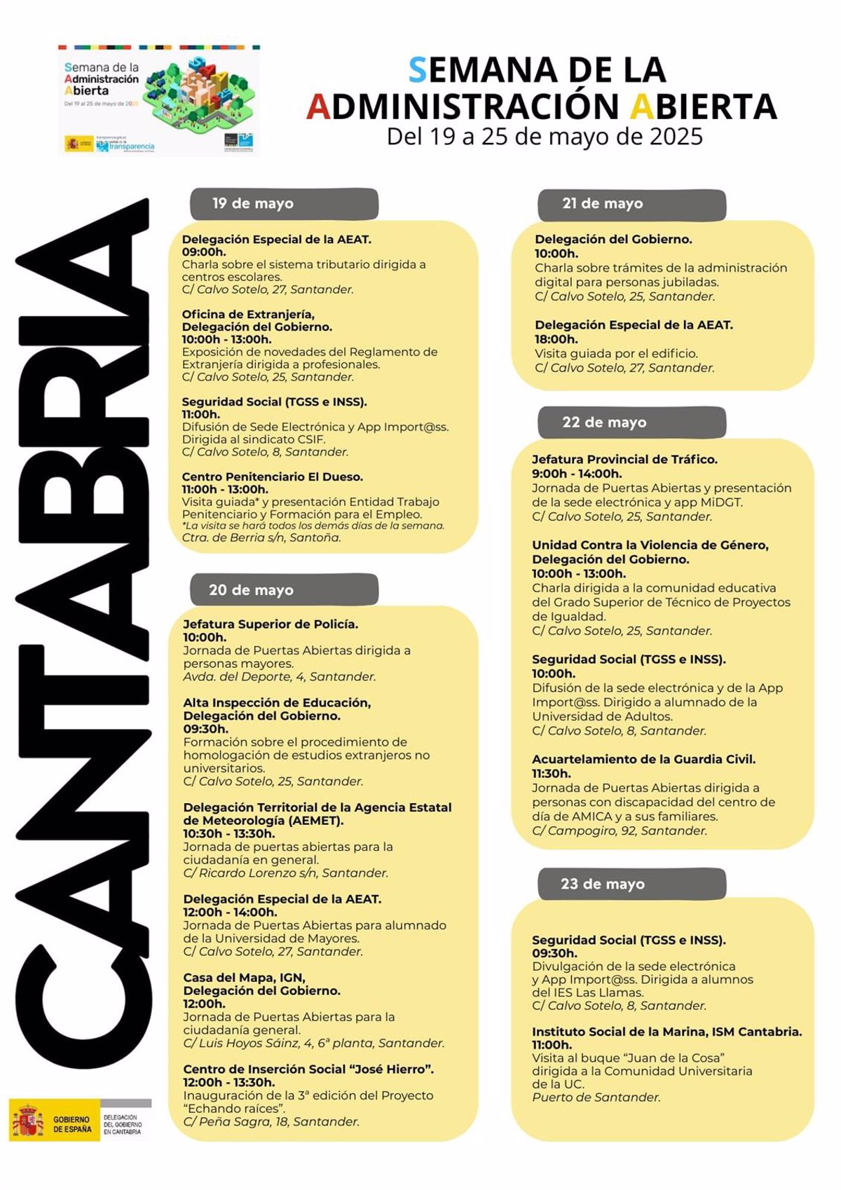 La Delegación del Gobierno celebra la Semana de la Administración Abierta con casi 20 actividades