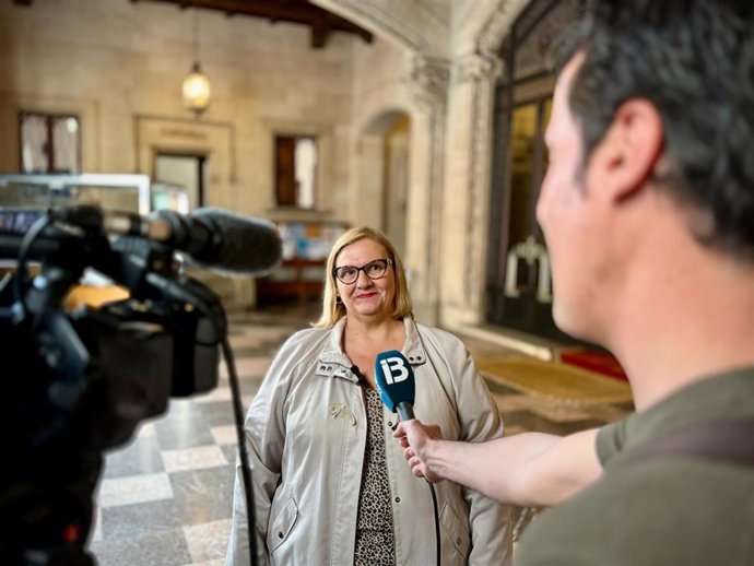 La consellera insular del PP en el Consell de Mallorca Magdalena Garcia en declaraciones a los medios.
