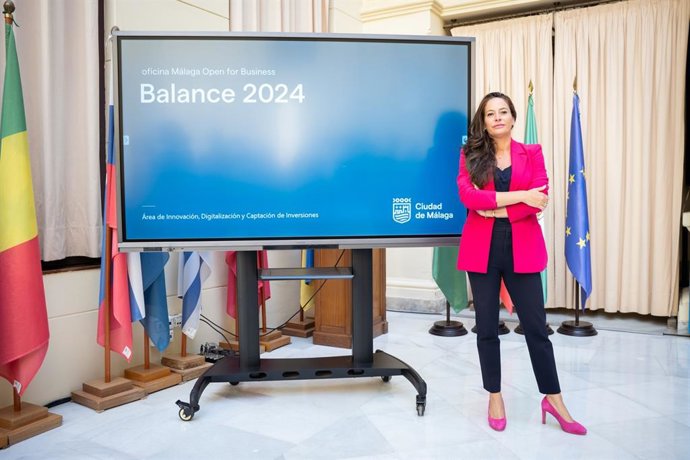 La concejala delegada de Innovación, Digitalización y Captación de Inversiones, Alicia Izquierdo, presenta el balance de 2024 de la actividad de la Oficina del Inversor 'Málaga Open for Business'