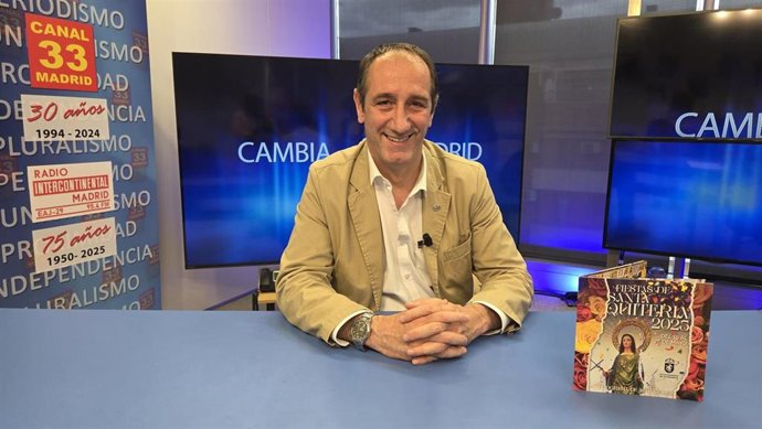 El alcalde de Alpedrete, Juan Rodríguez Fernández-Alfaro, en Canal 33 TV.