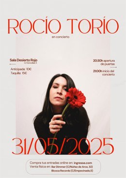 Cartel del concierto de Rocío Torío en el Desierto Rojo de Valladolid.