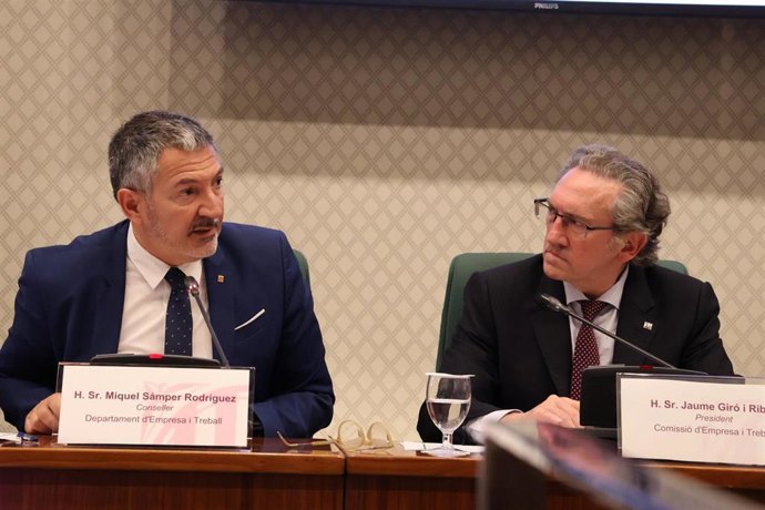 Comisión de Empresa y Trabajo del día 15 de mayo de 2025 en el Parlament de Catalunya.