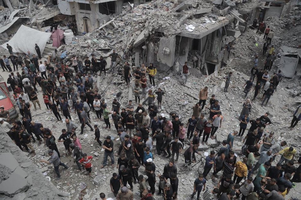 Edificio destrozado en el campo de refugiados de Yabalia, en el norte de la Franja de Gaza