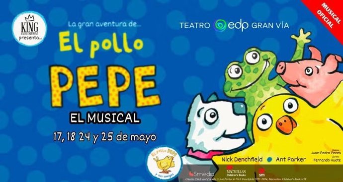 El fenómeno infantil de SM, El pollo Pepe, se convierte en musical y llega a los teatros