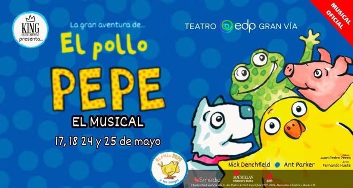 El fenómeno infantil de SM, El pollo Pepe, se convierte en musical y llega a los teatros