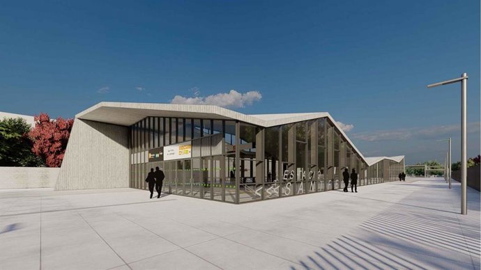 Archivo - Imatge virtual de la futura estació de Sant Feliu de Llobregat (Barcelona)