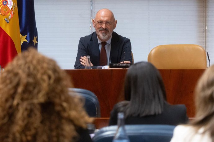 Archivo - El rector de la Universidad Complutense de Madrid, Joaquín Goyache, durante la Comisión de Investigación sobre programas de cátedras y postgrados de la Universidad Complutense de Madrid 