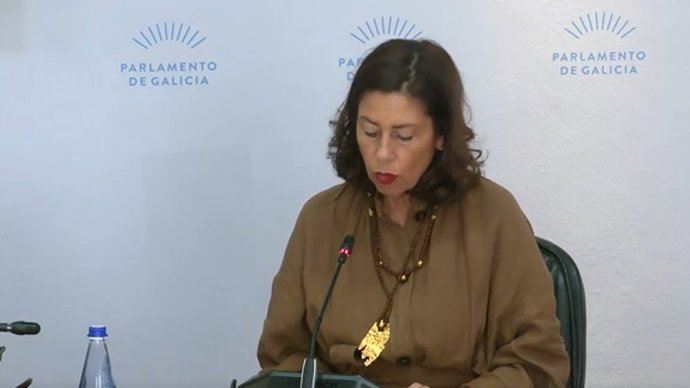 La directora xeral, María Sol Díaz Mouteira, durante la celebración de la comisión, a 16 de mayo de 2025.