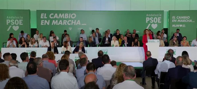 La secretaria general del PSOE-A, María Jesús Montero, interviene ante el Comité Director del PSOE-A, este viernes en San Juan de Aznalfarache (Sevilla).