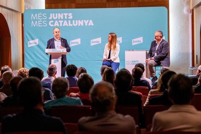 El secretario general de Junts, Jordi Turull, en un acto en La Seu d'Urgell (Lleida)