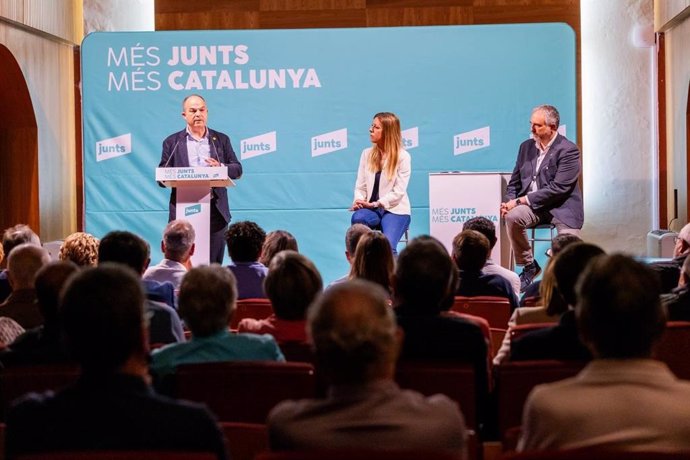 El secretari general de Junts, Jordi Turull, en un acte a La Seu d'Urgell (Lleida)