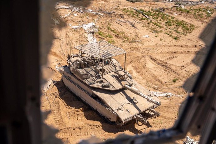 GAZA, May 6, 2025  -- This photo released by Israel Defense Forces on May 6, 2025 shows Israeli troops operating in the southern Gaza Strip. Israeli Prime Minister Benjamin Netanyahu warned on Monday that the country's new offensive in the Gaza Strip woul