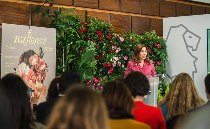 La alcaldesa de Zaragoza, Natalia Chueca en la presentación de ZGZFlorece 2025