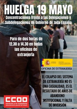 Canarias se suma este lunes al paro parcial de CCOO en las Oficinas de Extranjería para denunciar su "colapso"