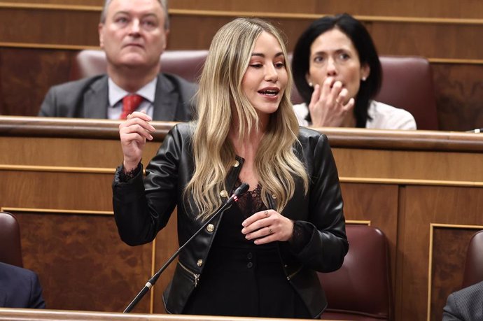 Archivo - La diputada del PP Noelia Núñez interviene durante una sesión de control al Gobierno, en el Congreso de los Diputados, a 19 de marzo de 2025, en Madrid (España). El gasto en defensa protagoniza la sesión de control al Gobierno tras la reunión de
