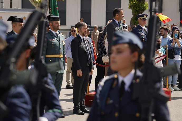 El consejero de Presidencia, Justicia y Administración Local de la Comunidad de Madrid, Miguel Ángel García Martín, en un acto en Campo Real, Madrid, el 17 de mayo de 2025.