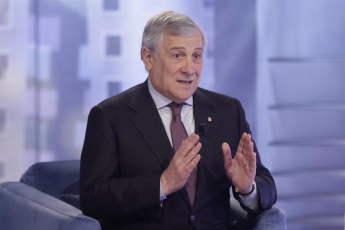 Archivo - Foto Cecilia Fabiano/LaPresse 15-02-2023 Roma, Italia - Politica -Antonio Tajani ospite allĂ•Aria che Tira  - Nella Foto :  Antonio Tajani .February 15 , 2023 Rome, Italy -Politics - Antonio Tjani guest in a tv show  In the photo : Antonio Tajan