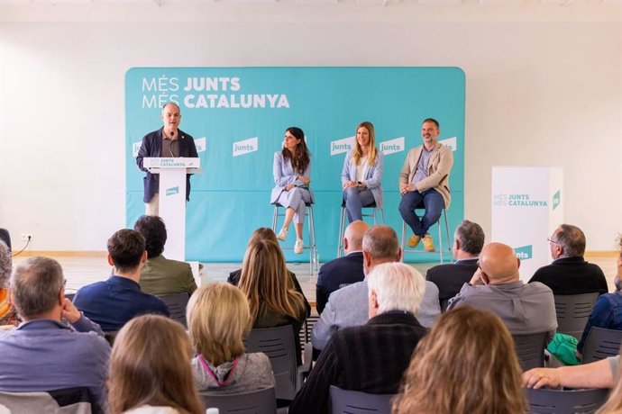 El secretari general de Junts, Jordi Turull, a un acte del partit per valorar el primer any des de les eleccions catalanes del 12M