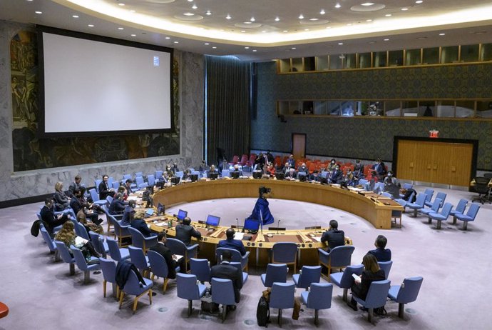 Archivo - UNITED NATIONS, March 16, 2022  -- A UN Security Council meeting on the situation in Libya is held at the UN headquarters in New York, on March 16, 2022. UN Undersecretary-General for Political Affairs Rosemary DiCarlo warned on Wednesday that t