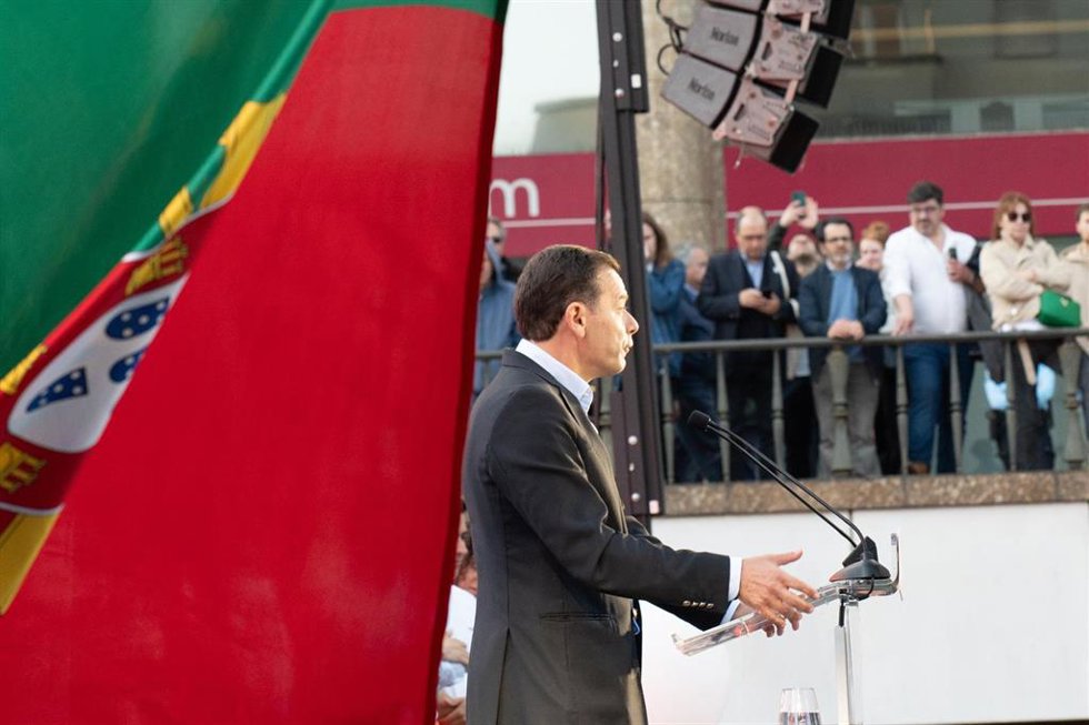 Luís Montenegro, primer ministro de Portugal, en campaña 