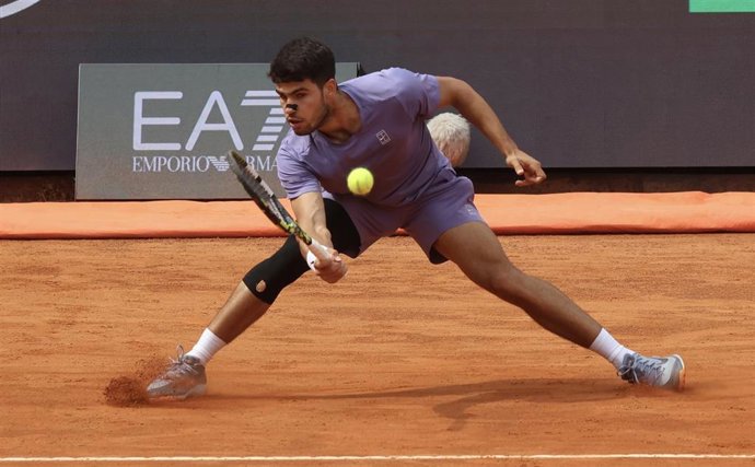 El tenista español Carlos Alcaraz durante el torneo de Roma.