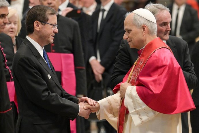 O Presidente de Israel, Isaac Herzog, e o Papa Leão XVI
