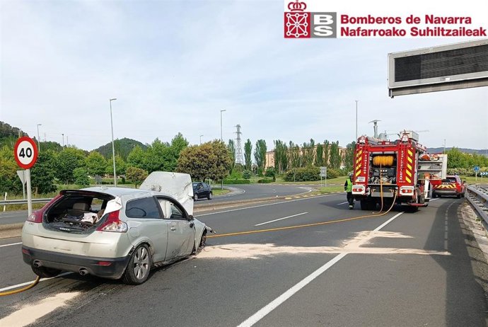 Uno de los vehículos implicados en el accidente.