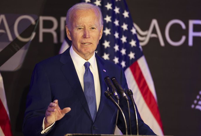 Archivo - April 15, 2025, Chicago, Il, USA: Former President Joe Biden speaks during the Advocates, Counselors, and Representatives for the Disabled bipartisan conference at the Sofitel Chicago Magnificent Mile on Tuesday, April 15, 2025. It was his first