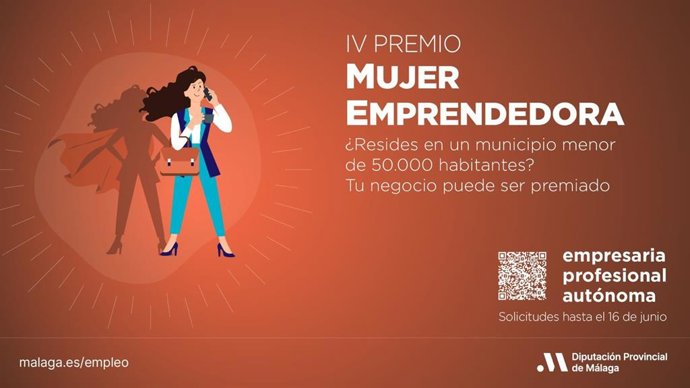 La Diputación de Málaga publica la convocatoria del IV Premio Mujer Emprendedora dotado con 9.000 euros
