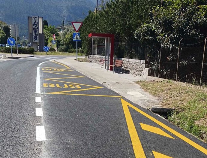 Una de las nuevas paradas del TIB habilitadas en Sóller.