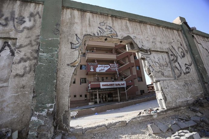 Archivo - Arquivo - Foto de arquivo do Hospital Naser em Khan Younis, no sul da Faixa de Gaza.