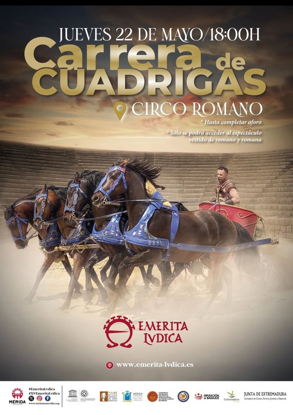 Cartel de la Carrera de Cuádrigas en Mérida