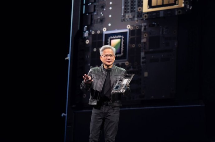 El fundador y director ejecutivo de Nvidia, Jensen Huang, en la conferencia de apertura de Computex 2025