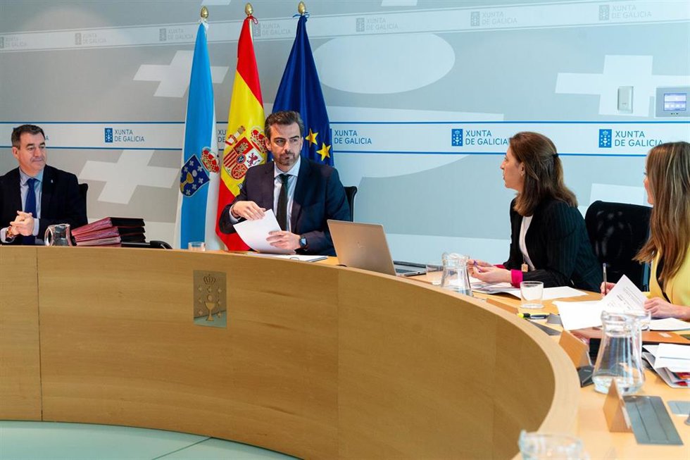 Reunión del Consello de la Xunta del 19 de mayo de 2025 presidida por el conselleiro de Presidencia, Xustiza e Deportes, Diego Calvo.