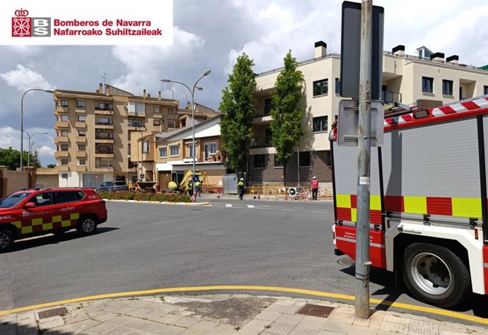 Bomberos intervienen en una fuga de gas en Tudela