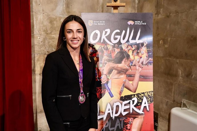 La atleta Esperança Cladera en la recepción en el Consolat de Mar.