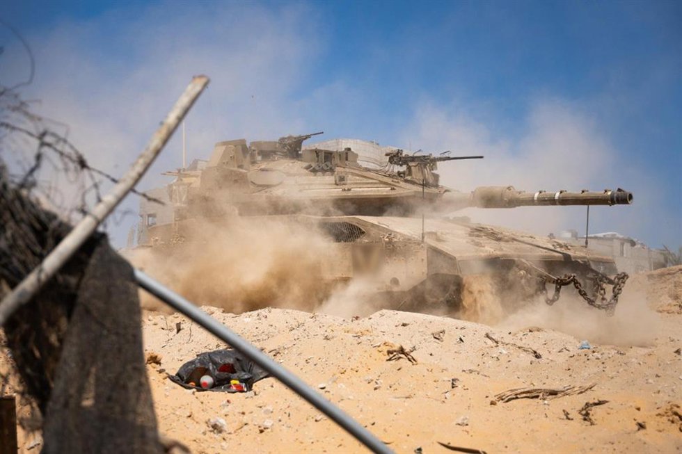 Un carro de combate israelí en la Franja de Gaza (archivo)
