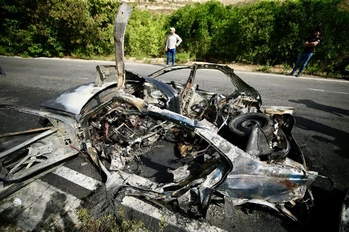 Imagem de arquivo de um ataque de drone da IDF no Líbano.