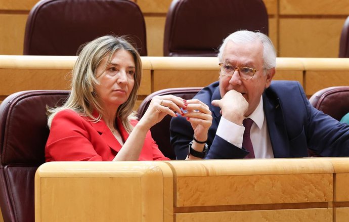Archivo - Arquivo - A porta-voz do PP no Senado, Alicia García, durante uma sessão plenária no Senado, em 9 de abril de 2025, em Madri (Espanha). O grupo do PP defende durante a sessão plenária de hoje uma moção para reprovar a Primeira Vice-Presidente e 