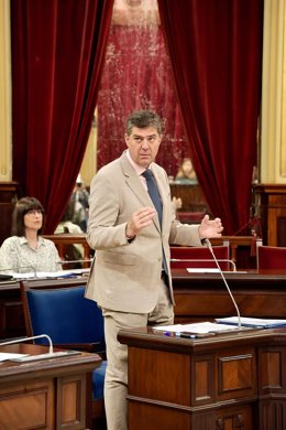 El conseller de Turismo, Cultura y Deportes, Jaume Vauzà, durante un pleno.