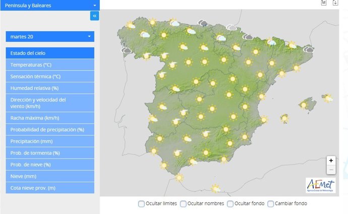Predicción general para este martes, 20 de mayo.
