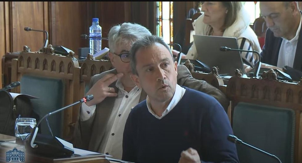El consejero de Ordenación del Territorio, Ovidio Zapico, durante su comparecencia este martes en la Junta General.