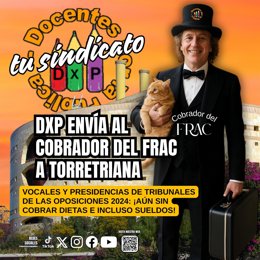Imagen difundida por DxP en el que se caracteriza a la Junta como 'Cobrador del Frac' .