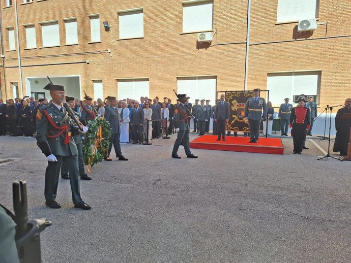 El subdelegado del Gobierno en Málaga, Javier Salas, en el acto acto la conmemoración del 181 aniversario de la fundación de este cuerpo de seguridad del Estado.