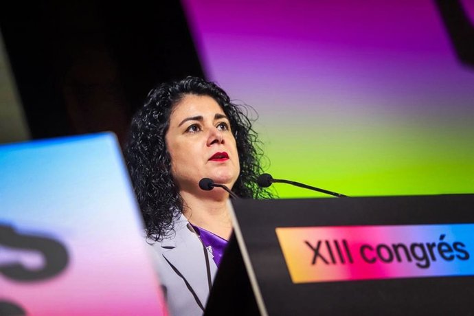 La secretaria general de CCOO PV, Ana García en la apertura del XIII Congreso del sindicato